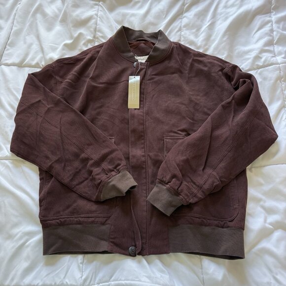 Vintage 90s Y2K Perry Ellis Brown Jacket Long Sleeve 100% Silk Mens Size M/40 - Picture 1 of 10